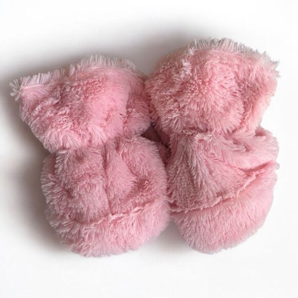 Microwavable Heated Slipper Booties Soothing Aromatherapy Cozy Pink Plush Furry - Picture 4 of 8